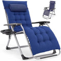 NEWBULIG Zero Gravity Chair, Folding Patio Recliner with Cup Holder Trays