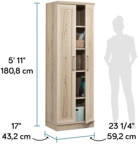 Sauder HomePlus Two Door Storage Cabinet/Pantry Cabinet, Pacific Maple Finish