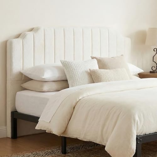 King Headboard, Beige Upholstered Headboard for Bed, No Assembly