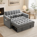 Marsail Convertible Futon Sleeper Sofa Bed, Pull Out Couch Loveseat, Gray
