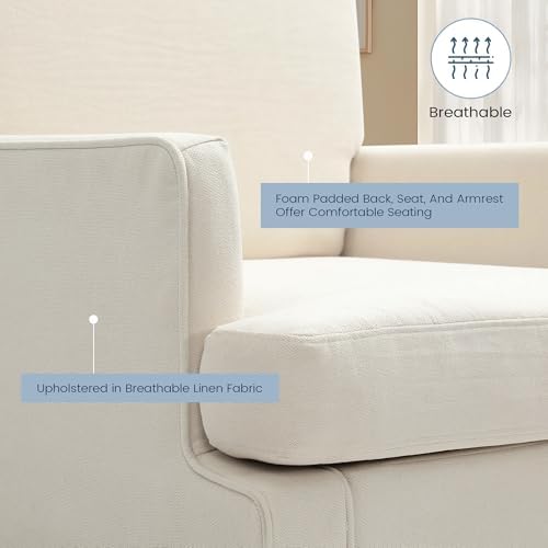 Kromax Accent Chair for Living Room Set of 2, Modern Reading Chair, Beige