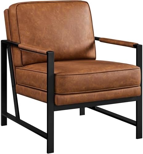 Yaheetech Mid-Century Accent Chair, Modern Armchair, Light Brown