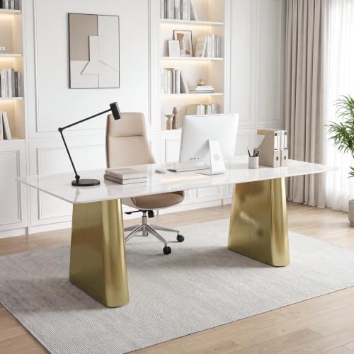Tribesigns 63" Sintered Stone Executive Desk, Modern Office Writing Desk