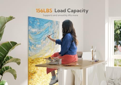 Claiks Electric Height Adjustable Standing Desk, 32x19 Inch, Nature