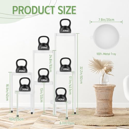 iDavosic.ly Plant Stand Indoor Outdoor, 7 Tier Metal Corner Shelf, White
