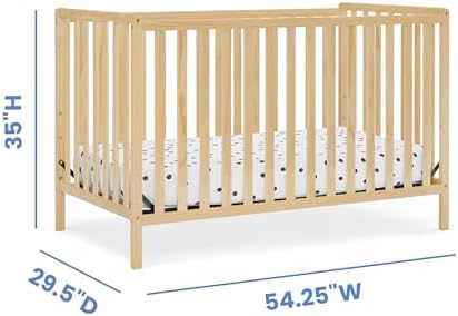 Delta Children Heartland 4-in-1 Convertible Crib & Mattress, Natural