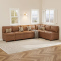 SITJOY Breakfast Nook Bench with Storage, Brown, 7 Seat (1 Corner)