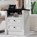 Aitjunz 26" Tall 2 Drawers Dresser for Bedroom, End Table, Antique White