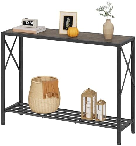 Tajsoon Console Table 41.8", 2 Tier Entryway Table with Storage Shelves