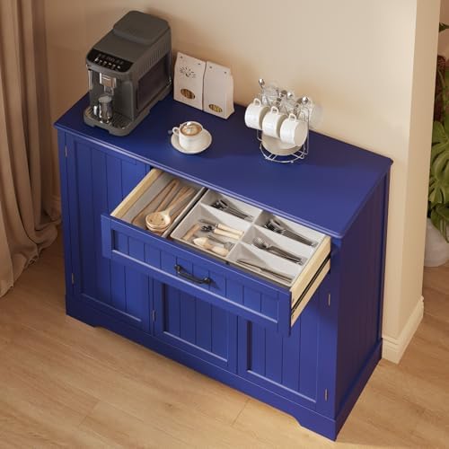 Gizoon Kitchen Sideboard Buffet Cabinet with Storage, Navy Blue