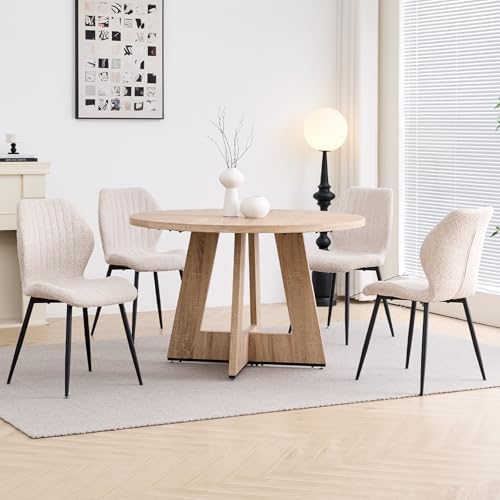Round Dining Table Set for 4, Kitchen Table and Chairs