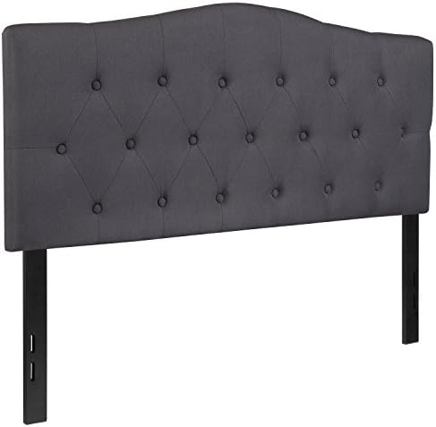 EMMA + OLIVER Dark Gray Full Tufted Headboard