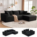 Mangodan 110” Boneless Couch, Cloud Sectional Sofa for Living Room, Black