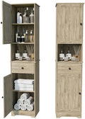 Viaozutis Tall Bathroom Cabinet, Storage Cabinet with 2 Doors & 2Drawer, with Ajustable Shelve, for Bathrooms, Kitchens,Entrances（Grey）