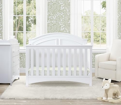 Delta Children Perry 6-in-1 Convertible Crib - Greenguard Gold Certified, Bianca White