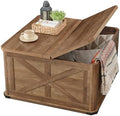 VASAGLE Farmhouse Coffee Table with Storage, Flip-Top Lids