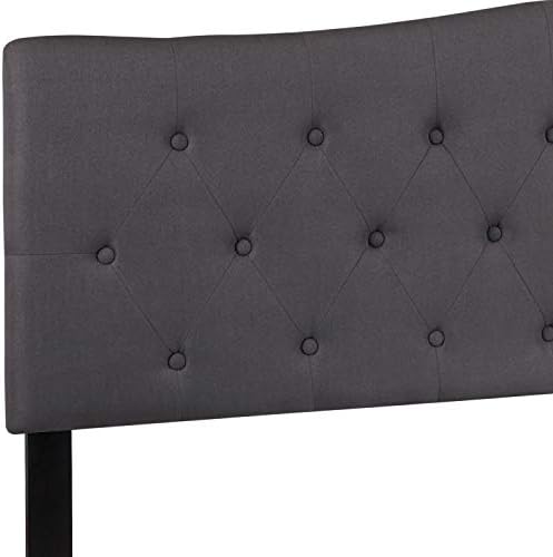 EMMA + OLIVER Dark Gray King Tufted Headboard