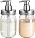 Amolliar Plastic Mason Jar Soap Dispenser with Pump Lid 16OZ - 2 Pack