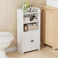Homhedy Small Bathroom Storage Cabinet, Toilet Paper Storage Cabinet | Bathroom Floor Cabinet with Doors and Shelves, Bathroom Organizers for Small Spaces, 7.9" D x 14.6" W x 31" H, White