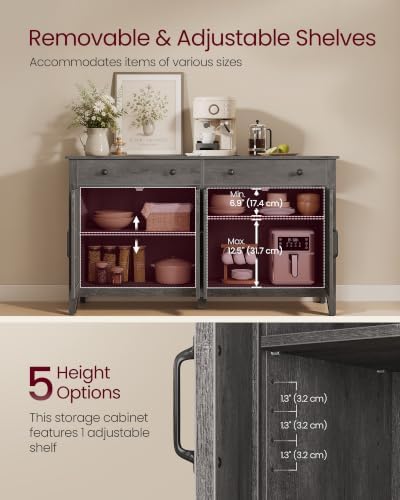 VASAGLE Farmhouse Buffet Cabinet and Coffee Bar Bundle