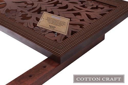 COTTON CRAFT Solid Wood Sturdy Queen Headboard - Rustic Antique Brown