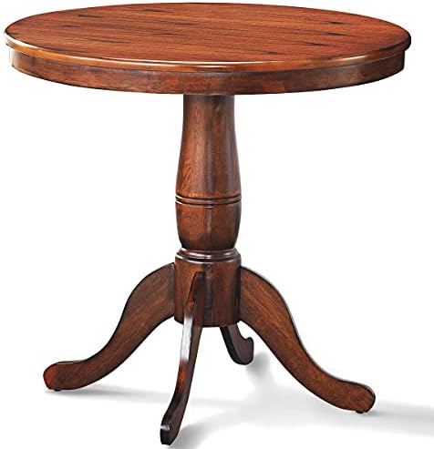 Giantex Round Dining Table for 2-4 People, 32" D X 30" H Wooden Kitchen Table with Spacious Table Top, Pedestal Base, Leisure End Tables for Bar, Kitchen, Dining Room, Restaurant, Walnut