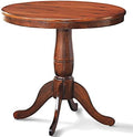 Giantex Round Dining Table for 2-4 People, 32" D X 30" H Wooden Kitchen Table with Spacious Table Top, Pedestal Base, Leisure End Tables for Bar, Kitchen, Dining Room, Restaurant, Walnut