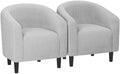Yaheetech Compact Corduroy Accent Chairs Set of 2 for Bedroom, Light Gray