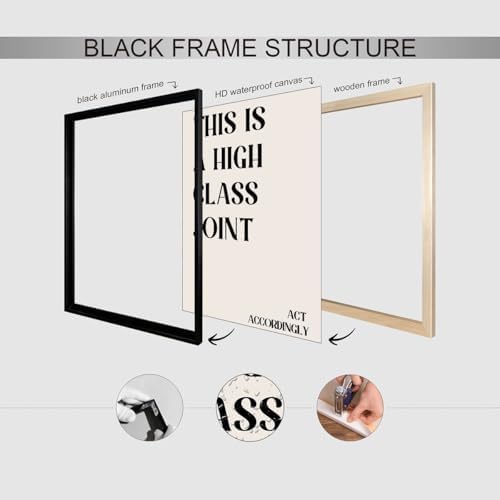 Neutral Minimalist Modern Poster Vintage Unique Quote Wall Art 16x24 inch Black Framed This is a High Class Joint Canvas Prints for Office Dorm Living Room Wall Decor