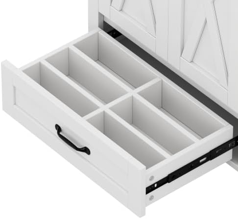 YOPTO 36" Bathroom Vanity with Sink, Freestanding Bathroom Cabinet | Ceramic Top & Backsplash, 4 Storage Drawers, X-Shaped Doors, Adjustable Shelving, Door Storage and Towel Bar, white