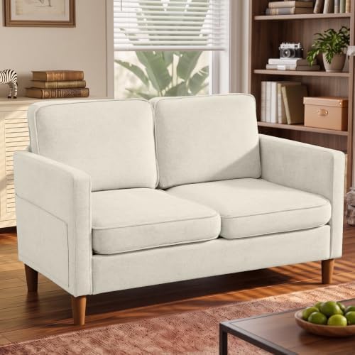 56" Loveseat Sofa, Mid Century Modern 2 Seater Chenille Love Seat Couch