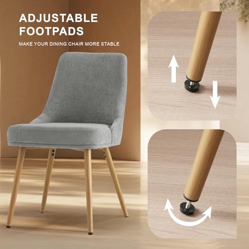 kinmars Kitchen & Dining Upholstered Dining Chairs Set of 4, Light Grey