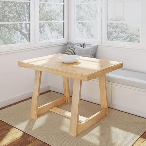 Plank+Beam Classic 48 Inch Dining Table, Rectangular, Blonde Wirebrush
