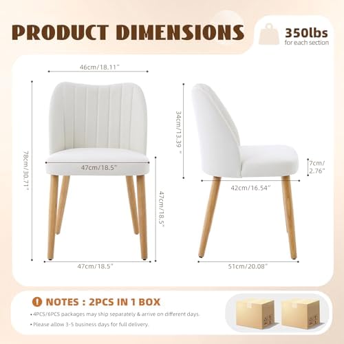 GarveeHome Dining Chairs Set of 4 with Cozy Backrest/Wooden Legs