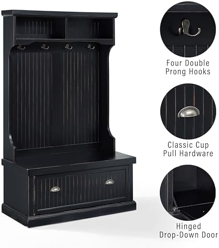 Crosley Furniture Seaside Hall Tree, Shoe Rack Bench