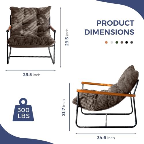 MAXYOYO Modern Accent Chair, Comfy Living Room Chair with Metal Frame