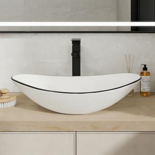 24 Inch White Bathroom Vanity with Marble Texture Top, Traditional Standing Pedestal Cabinet with White Boat Ceramic Sink