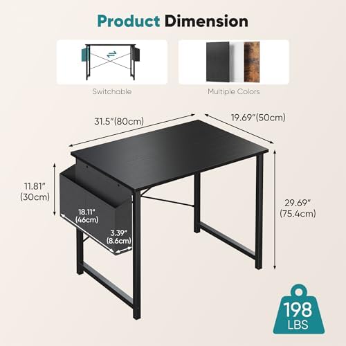 OLIXIS Small Computer Desk, 31 Inch Gaming Desks for Home Office