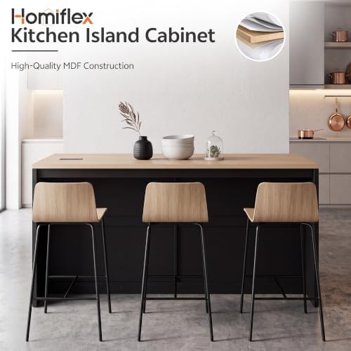 Kitchen Island on Wheels, Rolling Island Cart, Arched Cabinet