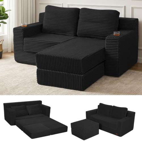 COMAX Futon Sofa Bed, Convertible Sofa Bed, Folding Boneless Couches