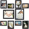 xnlkros Picture Frame Set 10 pack, Farmhouse Photo Frames, Gallery Wall Frame Collage, 8x10 5x7 4x6 Frames in 3 Different Finishes Picture Frames For Wall or Desk,Black