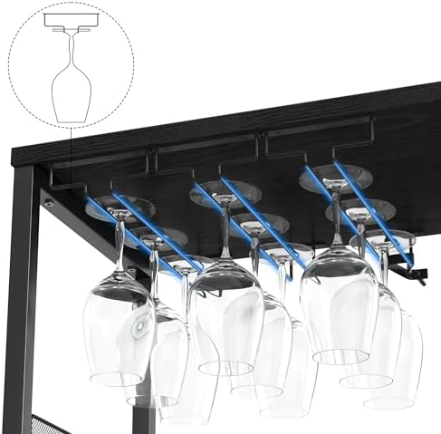 IDEALHOUSE Wine Bar Cabinet with Detachable Wine Rack and Storage Space