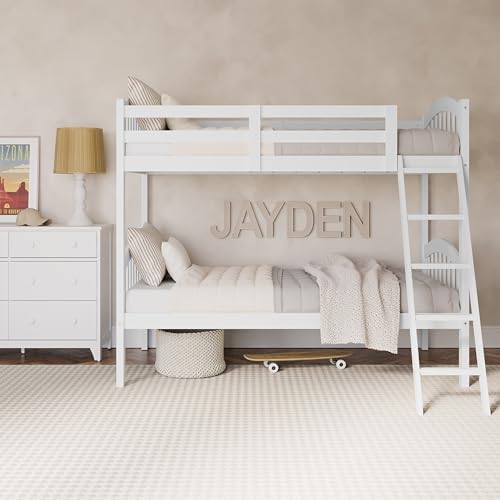 Storkcraft Long Horn Twin-Over-Twin Bunk Bed, White