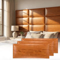 Xuhal 94.48 x 29.52 in Peel and Stick King Headboard, 12 Panels, Oak