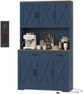 HOSTACK 71" H Kitchen Pantry Storage Cabinet, Farmhouse Hutch Cabinet, Blue