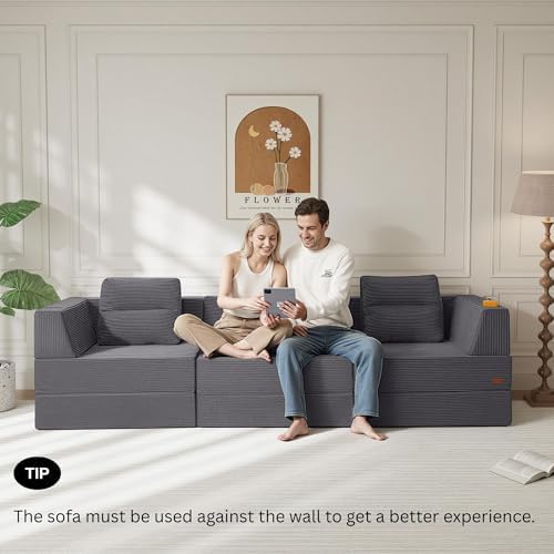COMAX Futon Sofa Bed, Convertible Sofa Bed, Folding Boneless Couches