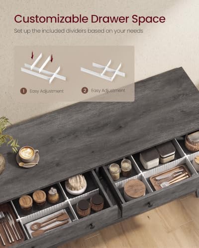 VASAGLE Farmhouse Buffet Cabinet and Coffee Bar Bundle