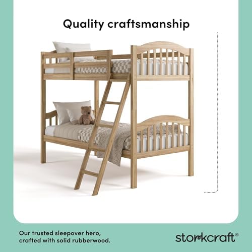 Storkcraft Long Horn Twin-Over-Twin Bunk Bed, Natural