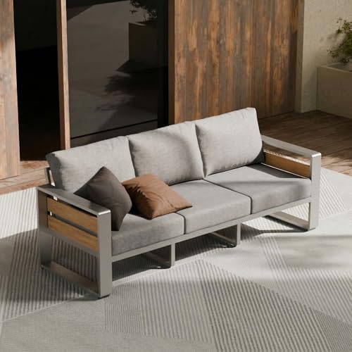 ZANDOR Aluminum Outdoor Patio Furniture-1 Pcs 3-Seat,Sliver