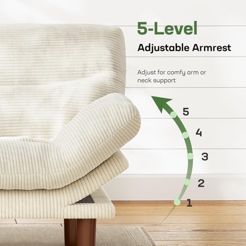 Marsail 75" Futon Sofa Bed, Convertible Sleeper Couch Loveseat, White